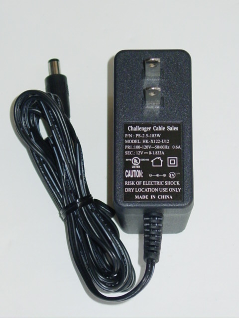 NEW Challenger Cable Sales HK-X122-U12 AC Adapter 12V PS-2.5-183W